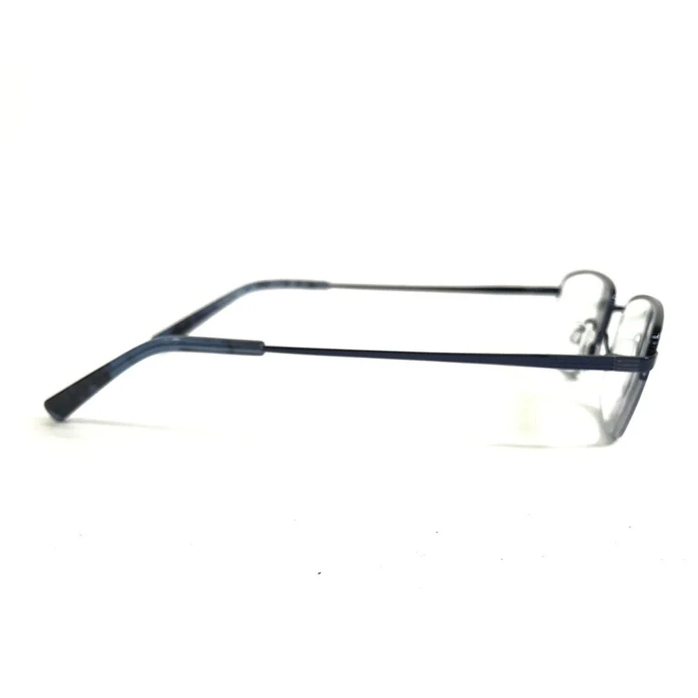 Flexon Eyeglasses Frames H6067 410 Navy Blue Rectangle Half Rim 52-18-145